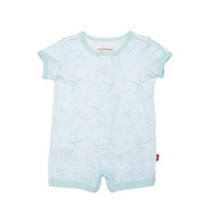 **NEVER BEEN WORN** Magnetic me 6-9 months organic modal romper, starfish print